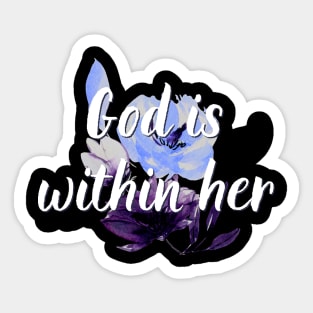 God Is Within Her Women's Bible Verse Christian Woman Motivational Quote Sticker